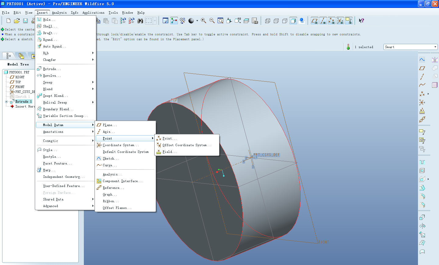 creo elements pro wildfire 5.0 selection filter